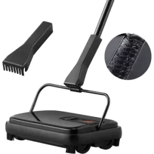 Image of Carpet Sweeper, 7.87 in Sweeping Paths, Floor Sweeper Manual Non Electric, 300ml Dustbin Capacity with Comb for Home Office Rugs Hardwood Surfaces