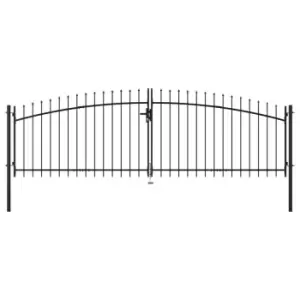 Image of Vidaxl Double Door Fence Gate With Spear Top 400X200 Cm