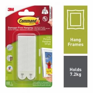 Image of Command Large Picture Damage Free Hanging Strips - White