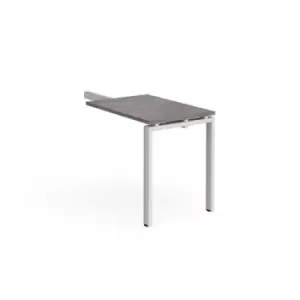 Image of Adapt add on unit single return desk 800mm x 600mm - white frame and grey oak top