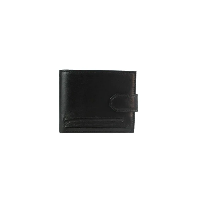 Image of Eastern Counties Leather Mens Grayson Bi-Fold Leather Contrast Piping Wallet in Black Male One Size