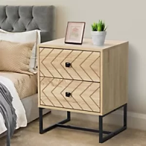 Image of HOMCOM Bedside Table 600 x 395 x 395mm Brown