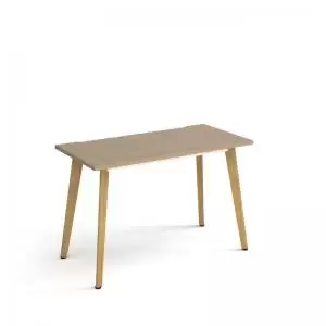 Image of Giza straight desk 1200mm x 600mm with wooden legs - oak finish and