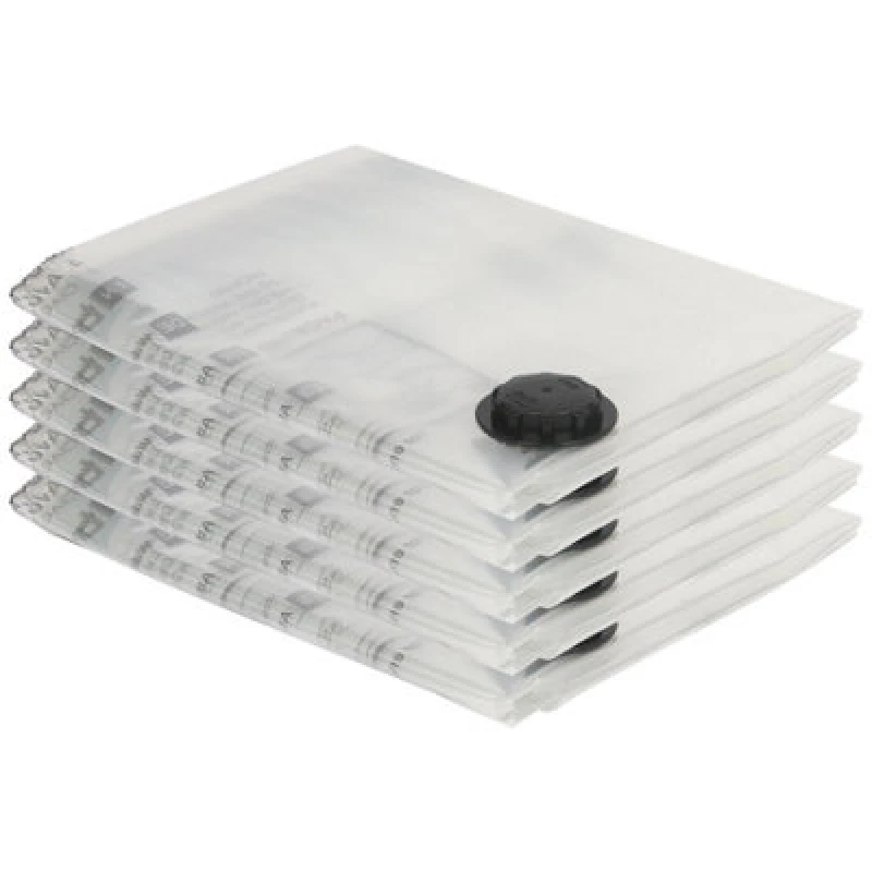 Image of Harbour Housewares 5X Vacuum Storage Bags - Xl (90 X 120Cm) - Reusable Clothes Suction Space Saver Organiser Zip Lock Luggage Bag