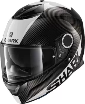 Image of Shark Spartan Carbon Skin Helmet, black-white, Size 2XL, black-white, Size 2XL