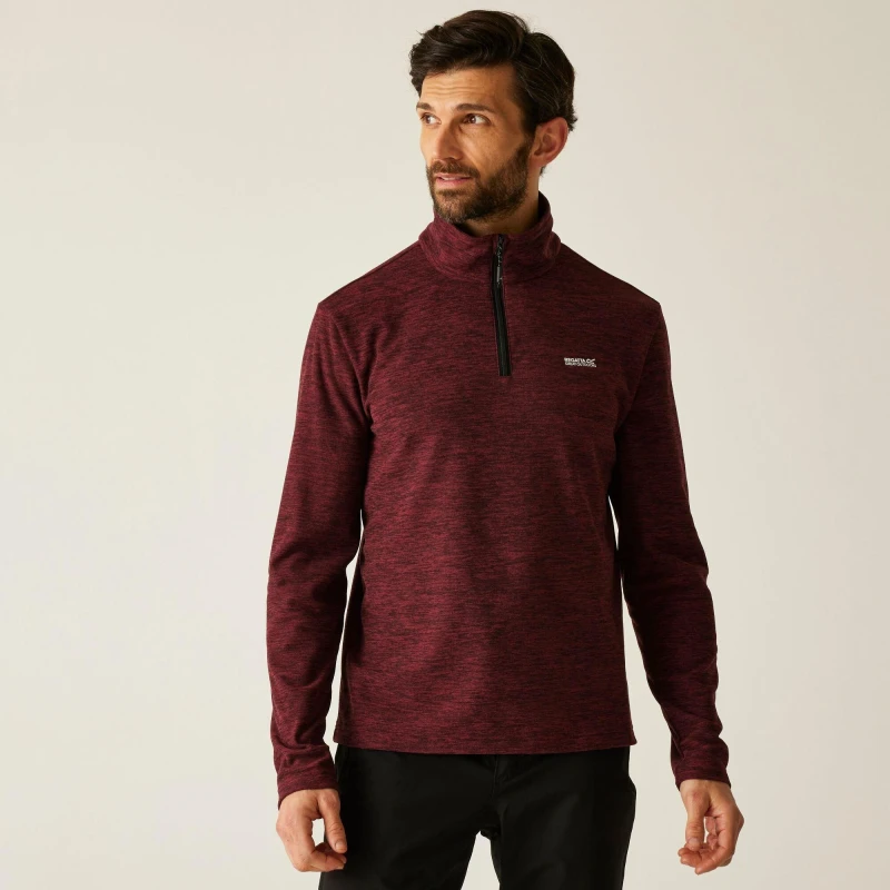 Image of Regatta Regatta Men Thompson Marl Lightweight Half-Zip Fleece in Maroon Size: Medium Maroon M Male 5063516219521