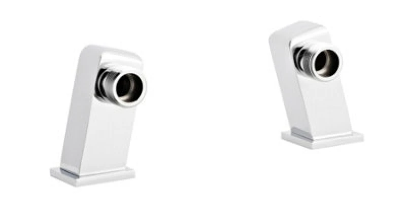 Image of Balterley Tap Accessories Square Minimalist Inlet Legs Pair Chrome Silver