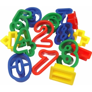 Image of Plastic Dough Cutters Numbers and Symbols Pack of 15 - Major Brushes