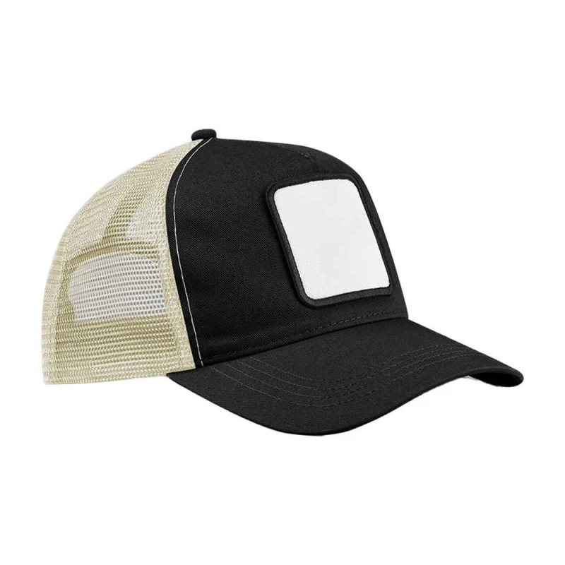 Image of Beechfield Beechfield Men 5 Panel Applique Patch Trucker Cap in Black One Size Male 5063703670388