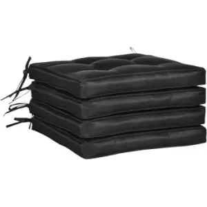Image of Outsunny 40 x 40cm Replacement Garden Seat Cushion Pad with Ties, Black - Black