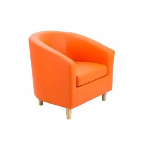 Image of TC Office Lux Tub Armchair with Wooden Feet, Orange