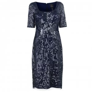 Image of Adrianna Papell Beaded Short Dress - LIGHT NAVY