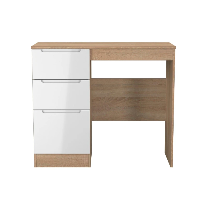 Image of Welcome Furniture Milan 3 Drawer Vanity - Ready Assembled Dressing Table Medium White 38249890390