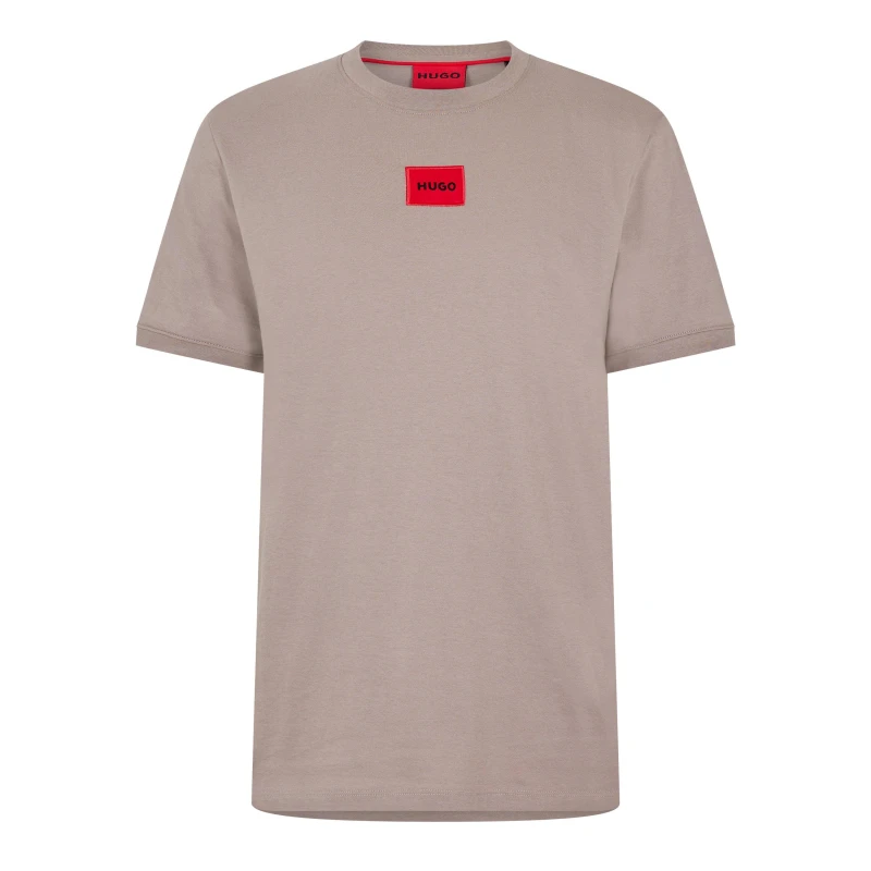Image of HUGO Diragolino212 Box Logo T-Shirt Light Pastel Brown S