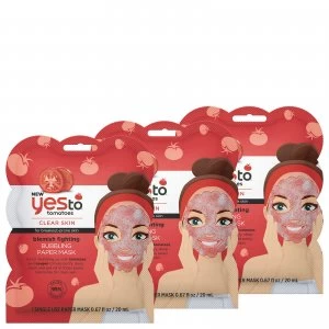 Image of yes to Tomatoes Blemish Fighting Bubbling Single Use Mask (Pack of 3)