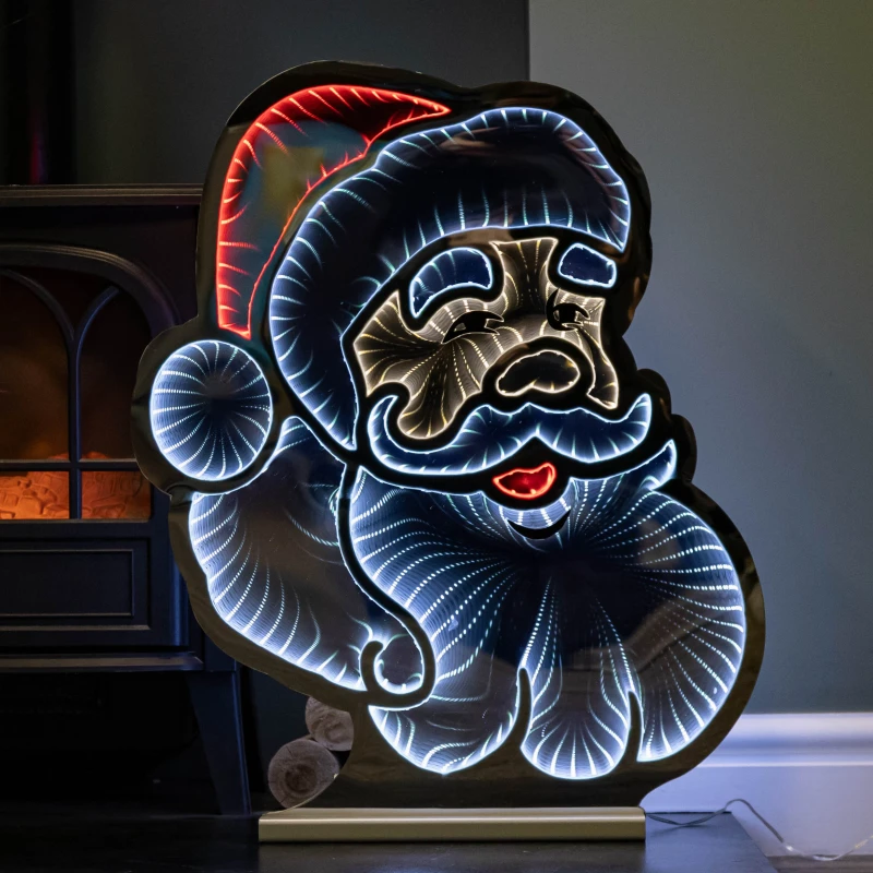 Image of 60cm Light up Santa's Face Infinity Christmas Decoration with Red & White LEDs
