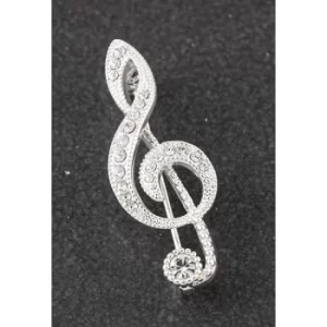 Image of Music Collection Silver Plated Treble Clef Brooch