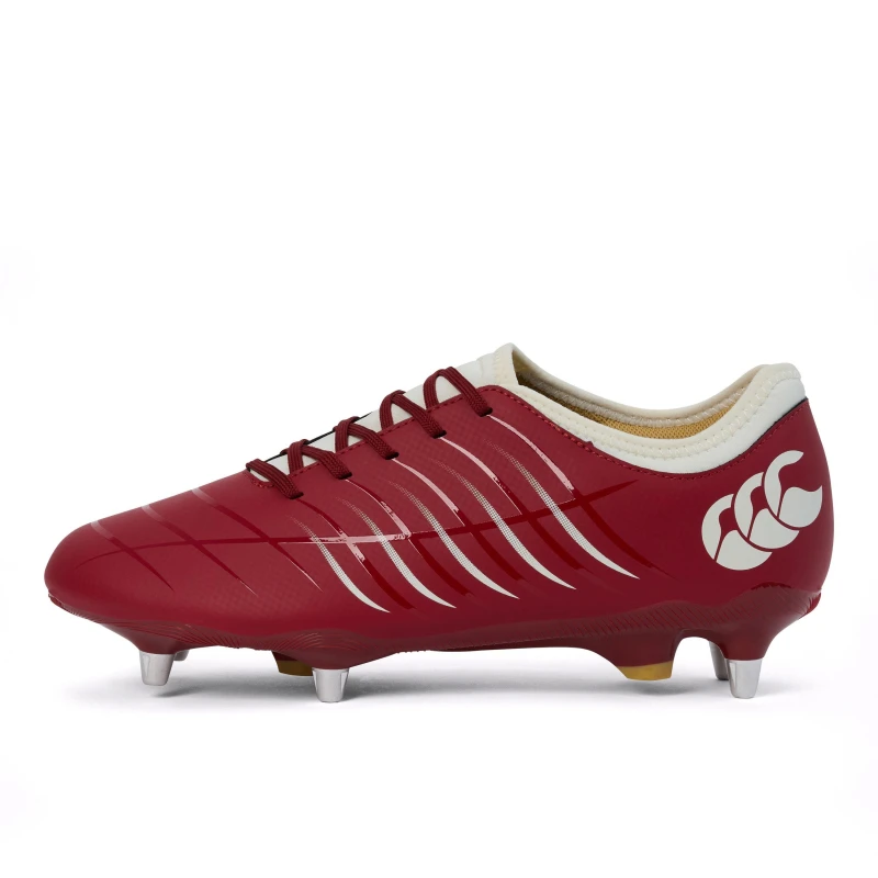 Image of Canterbury Phoenix 2 Team Mens Soft Ground Rugby Boots Red Dahlia male 8 (42.5)