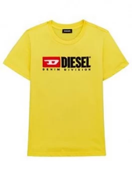 Image of Diesel Boys Short Sleeve Logo T-Shirt - Yellow