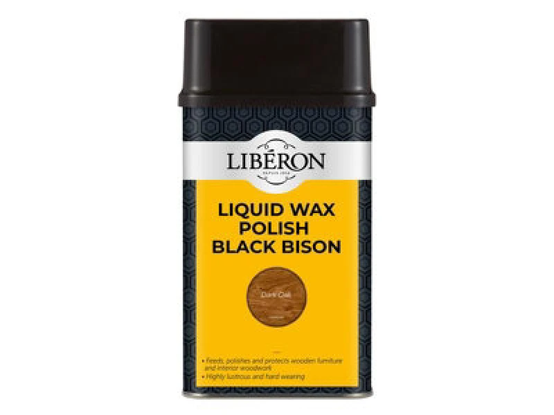 Image of Liberon 'Liquid Wax' Polish Black Bison Dark Oak 500ml Dark Oak unisex