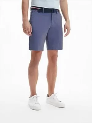 Image of Tommy Hilfiger Brooklyn Light Twill Shorts With Belt, Faded Indigo, Size 32, Men