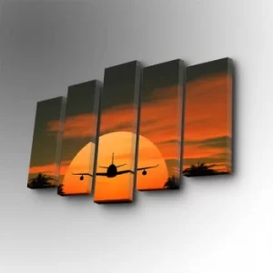 Image of 5PUC-133 Multicolor Decorative Canvas Painting (5 Pieces)