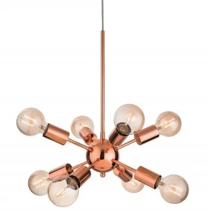 Image of 8 Light Multi Arm Ceiling Pendant Copper, E27