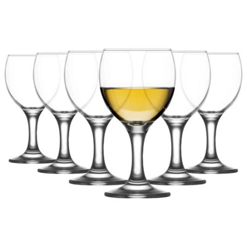 Image of LAV Misket White Wine Glasses - 170ml - Pack of 6 Clear unisex