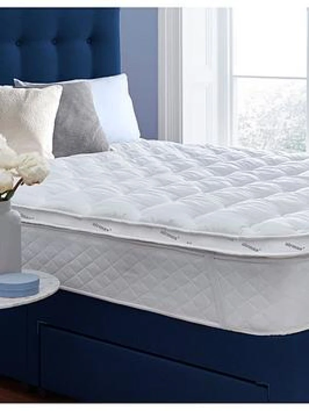Image of Silentnight Airmax 500 5cm Dual Layer Mattress Topper - White White MNEVX Unisex Super King