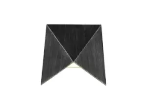 Image of Wall Down Lamp, 1 x 7W LED, 3000K, 610lm, IP54, Black, Silver