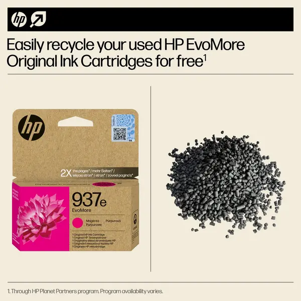 Image of HP 937e EvoMore Magenta Original Ink Cartridge 4S6W7NE