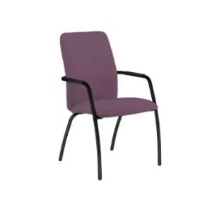 Image of Dams MTO Tuba Black 4 Leg Frame Conference Chair with Fully Upholstered Back - D