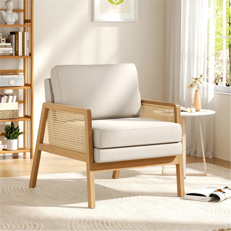 Image of Kabinet UK Cushioned Wood Armchair Beige unisex One size