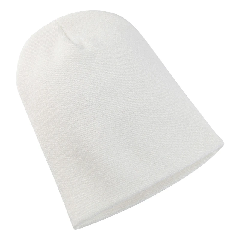 Image of Yupoong Flexfit Heavyweight Long Beanie Winter Hat in White White Unisex One Size