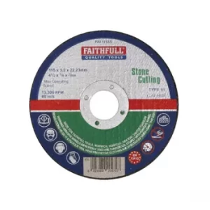 Image of Faithfull FAI1153S Stone Cut Off Disc 115 x 3.2 x 22.23mm