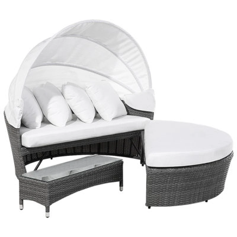 Image of Beliani Garden Daybed Sylt Lux Pe Rattan Grey