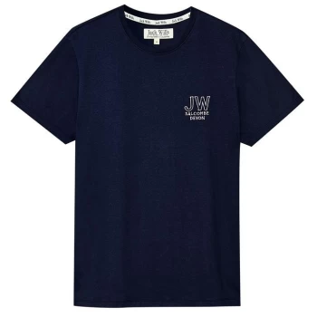 Image of Jack Wills Bonnyton Logo Graphic T-Shirt - Navy