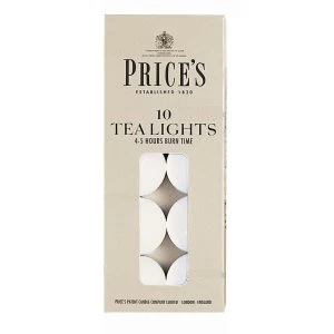 Image of Prices Candles Prices White Tealights - Pack of 10