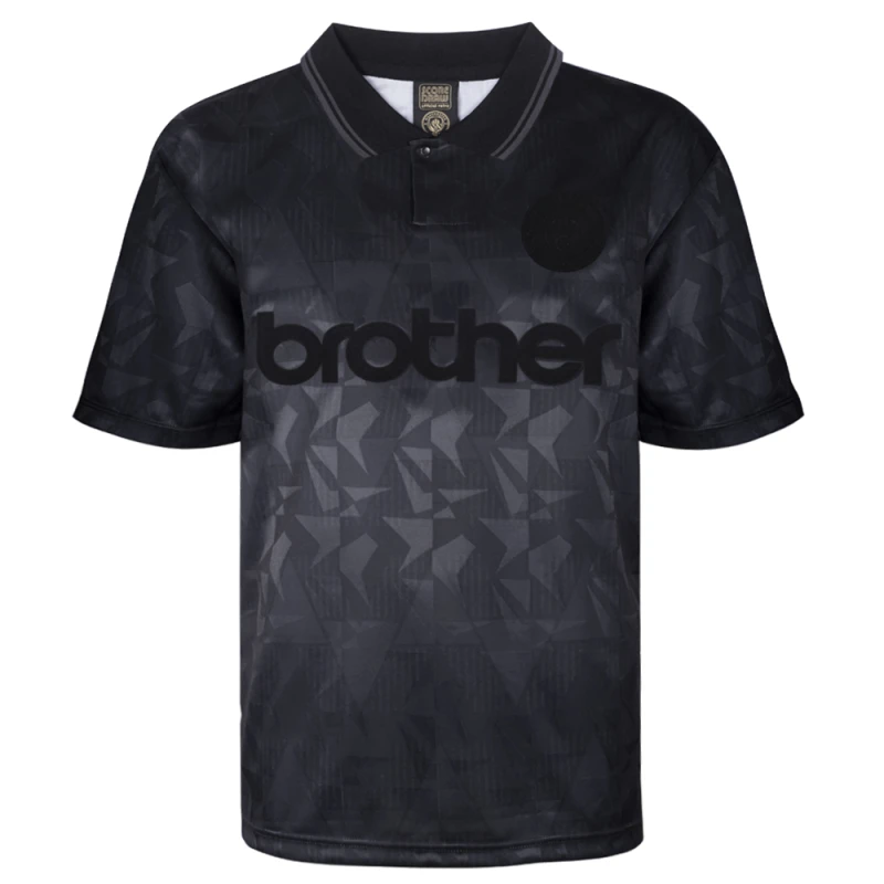 Image of Score Draw Manchester City 1990 Black Out Retro Shirt MANC90HBOUTPYSS-M M Mens Sportswear