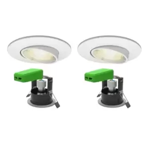Image of 4lite WiZ White Smart Adjustable Downlight with IP20 GU10 WiFi & Bluetooth - Twin Pack