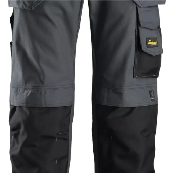 Image of Snickers Craftsmen Holster Pockets Trousers, Canvas+ - Steel Grey/Black - Waist 36" Inside leg 32"