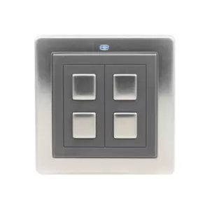 Image of Lightwaverf Double Stainless Steel Effect Dimmer Switch