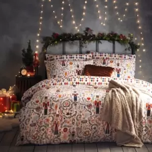 Image of Furn. Nutcracker Reversible Duvet Cover and Pillowcase Set MultiColoured