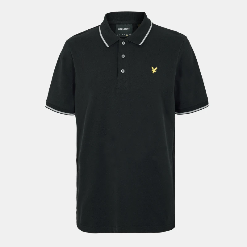 Image of Lyle and Scott Mens Tipped Short Sleeve Polo Shirt Jet Black W149 male XS