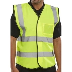 Image of B Seen High Visibility Waistcoat ID M Saturn Yellow Ref BD108SYM Pack