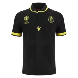 Image of Macron Wales RWC 2023 Rugby Away Shirt Adults - Black