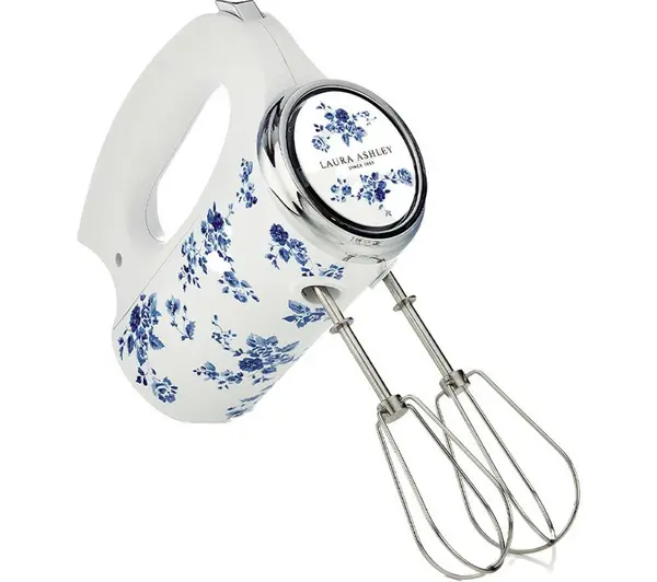 Image of LAURA ASHLEY VQSBSMR57LACR Hand Mixer - White & Blue