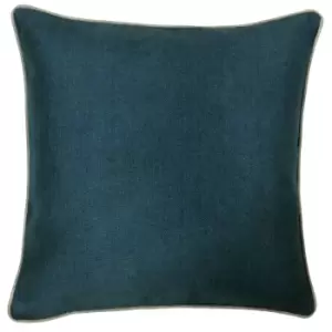 Image of Bellucci Piped Contrasting Trim Cushion Petrol/Tobacco, Petrol/Tobacco / 45 x 45cm / Polyester Filled
