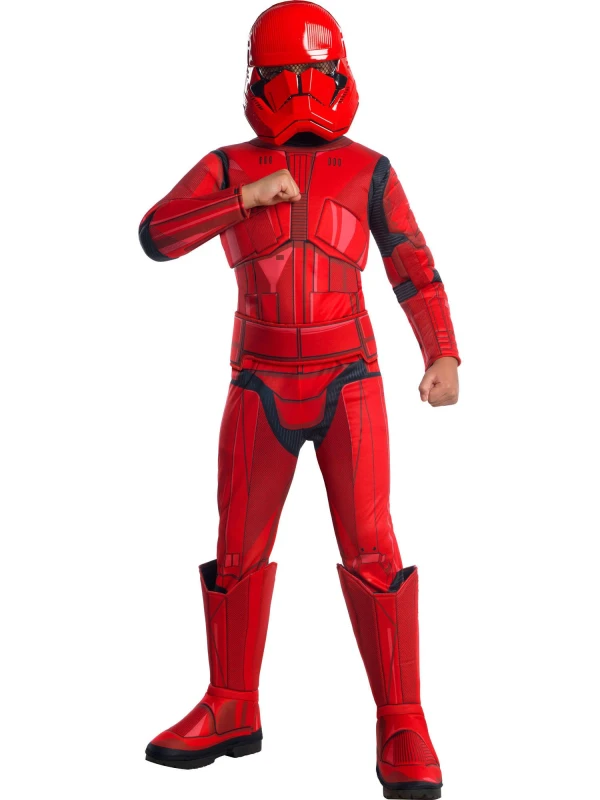Image of Rubies Kids Deluxe Red Trooper Costume From Star Wars The Rise Of Skywalker Multi unisex