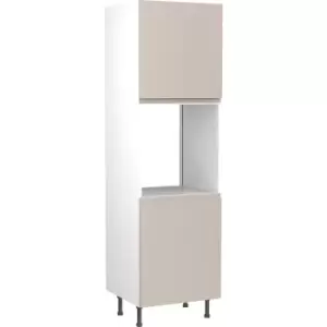 Image of Kitchen Kit Flatpack J-Pull Kitchen Cabinet Tall Single Oven Unit Ultra Matt 600mm in Light Grey MFC